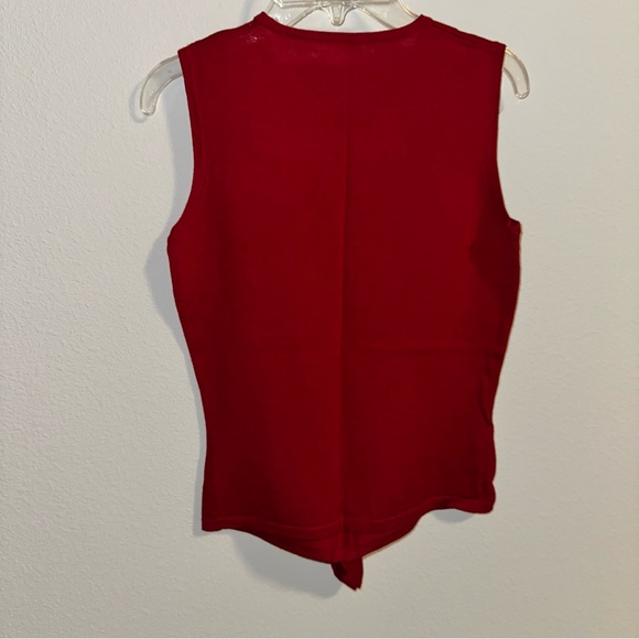 Merino fine wool sleeveless top shirt with the raffle. Size XS. - Picture 3 of 7